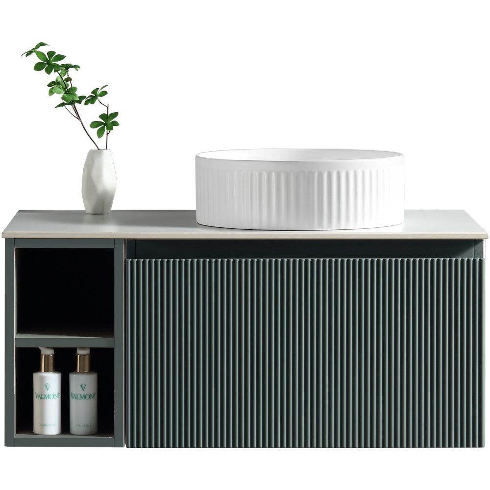 Flauto Smoked Sage 800mm Wall Hung Vanity Unit 