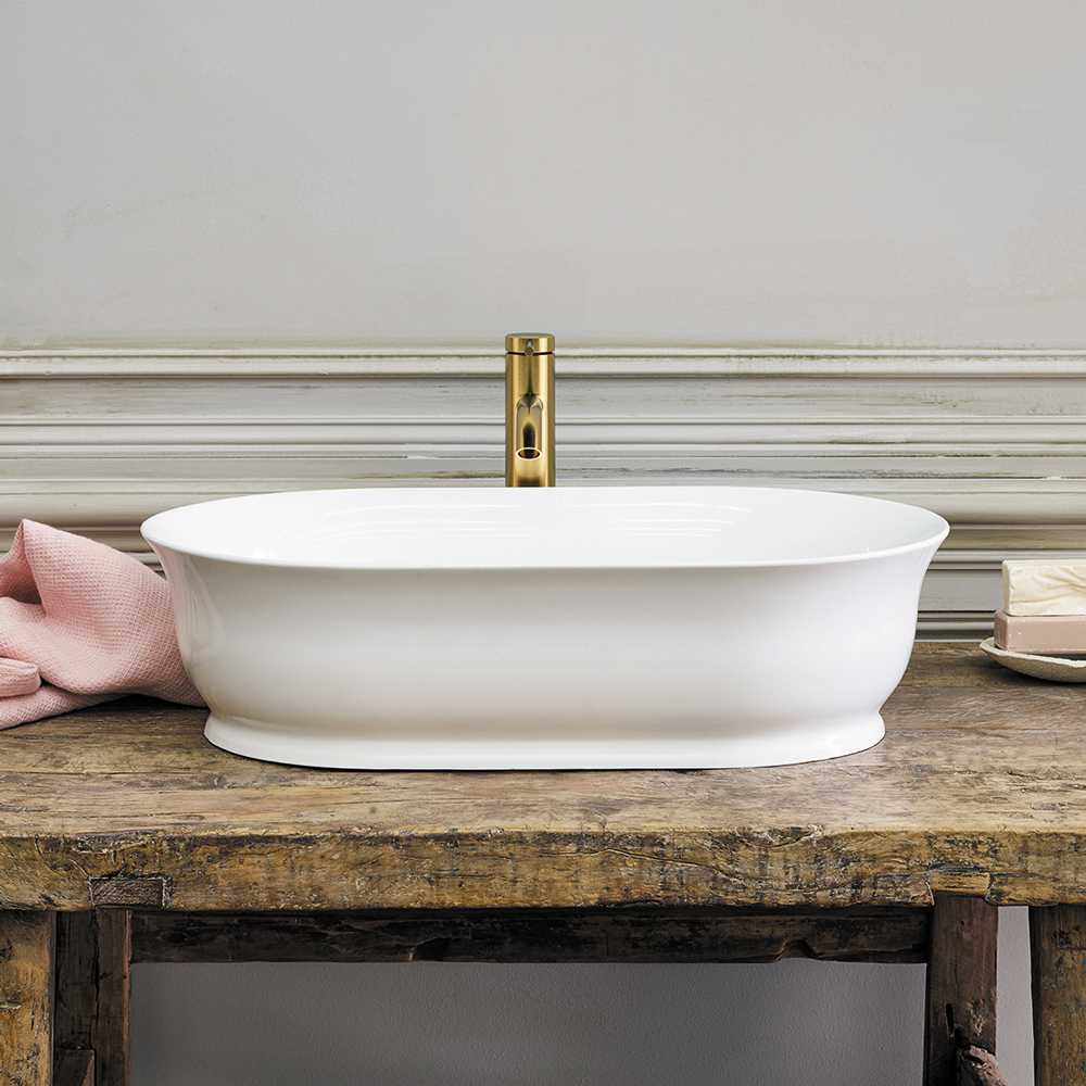 Clearwater Florenza Clear Stone Counter Top Basin - 550 x 350 - B11ECS