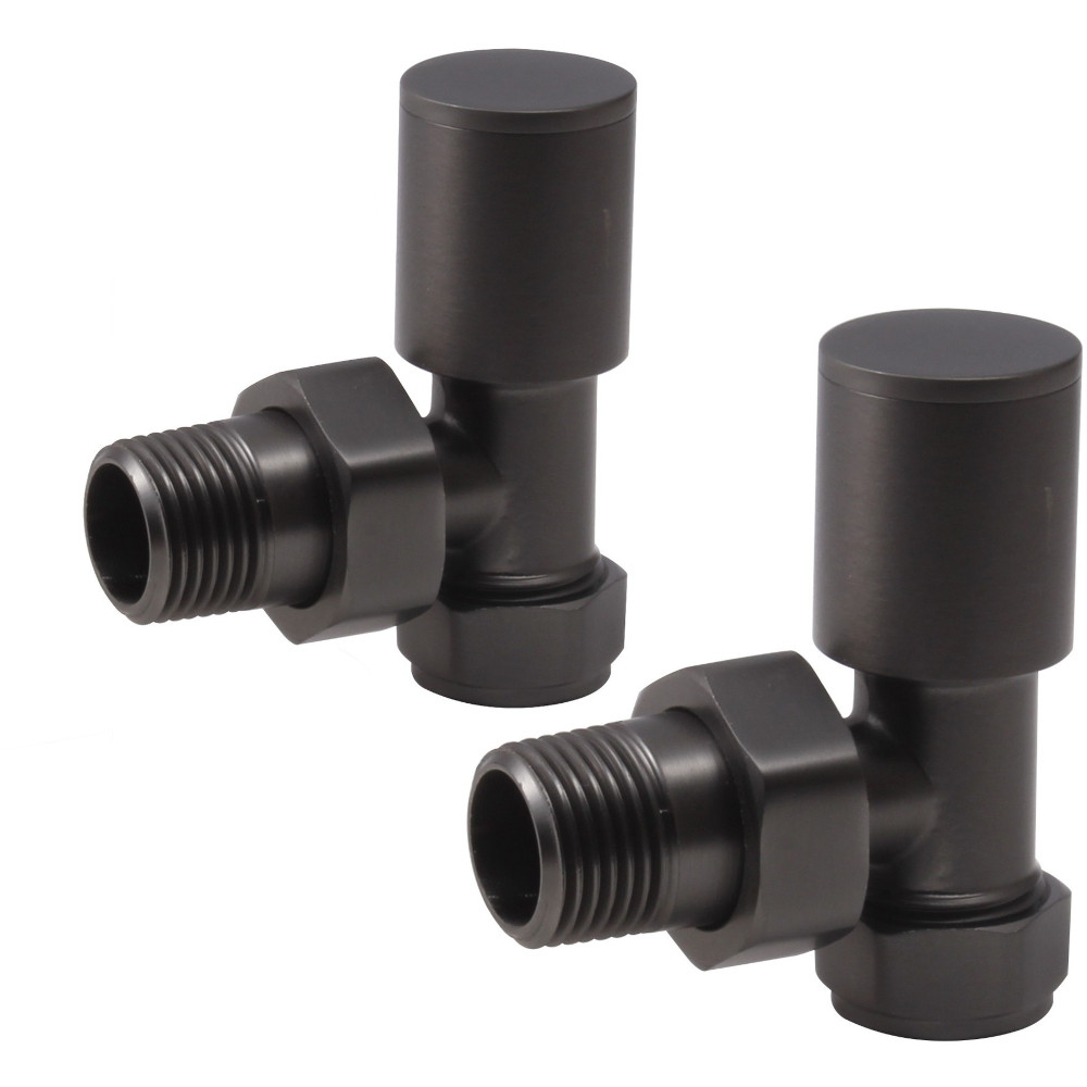 Angled Pattern Radiator Valves - Matt Black