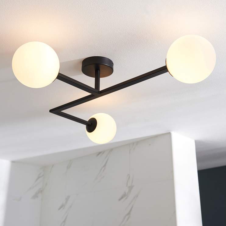 Gressingham Matt Black Ceiling Light