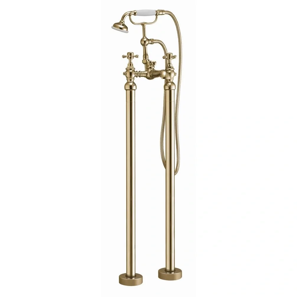 Harrogate Aged Brass Traditional Freestanding Bath Shower Mixer Tap
