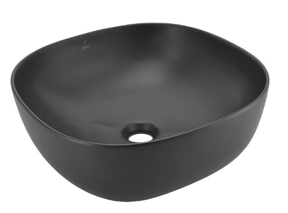 Jaquar Designer Black Matt Thin Rim Square Counter Top Basin 420mm