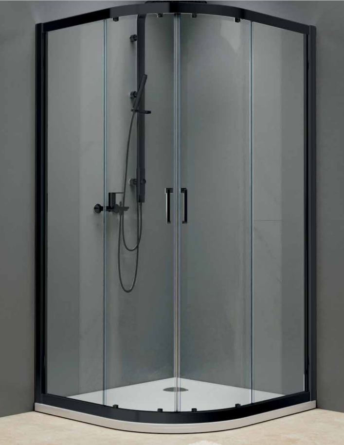 Jaquar Delta Black Double Door Quadrant Shower Enclosure 900mm