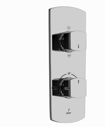 Jaquar Kubix Prime Black Chrome 3 Outlet Thermostatic Shower Mixer Complete set With Concealed Valve 