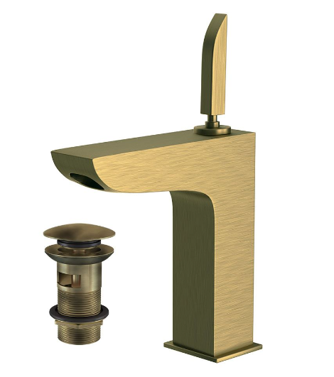 Artize Lexa Joystick Basin Mixer With Click Clack Waste In Antique Bronze