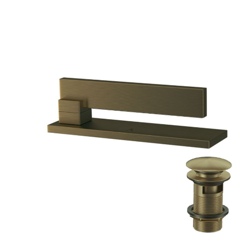 Artize Linea Single Lever Basin Tap With Click Clack Waste In Antique Bronze