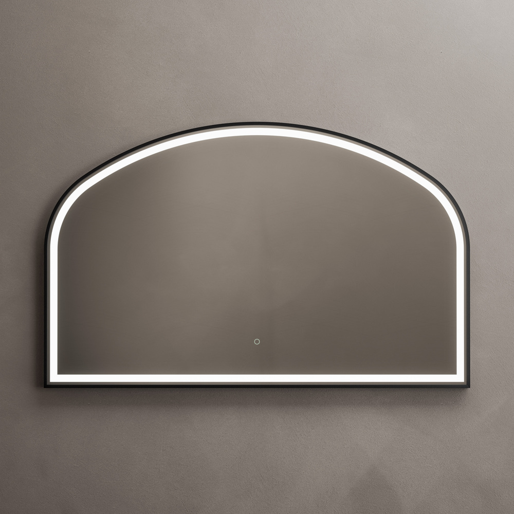 Origins Living Lomax Overmantle Black Illuminated Bathroom Mirror