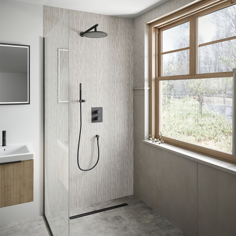 Matt Linear Aquadry Pvc Single Wetpanel Shower Board 1000 X 2400mm 7139