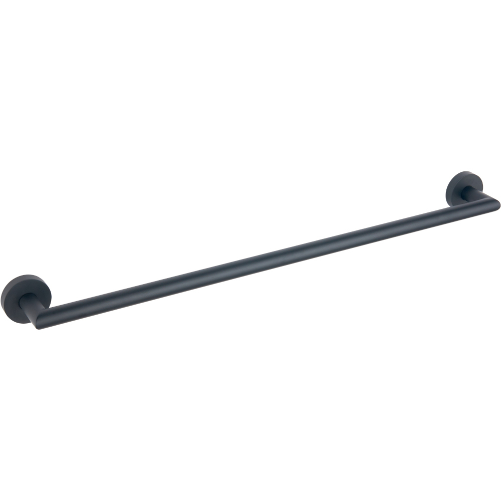 Tailored Bathrooms Melbourne Round Single Matt Black Towel Rail