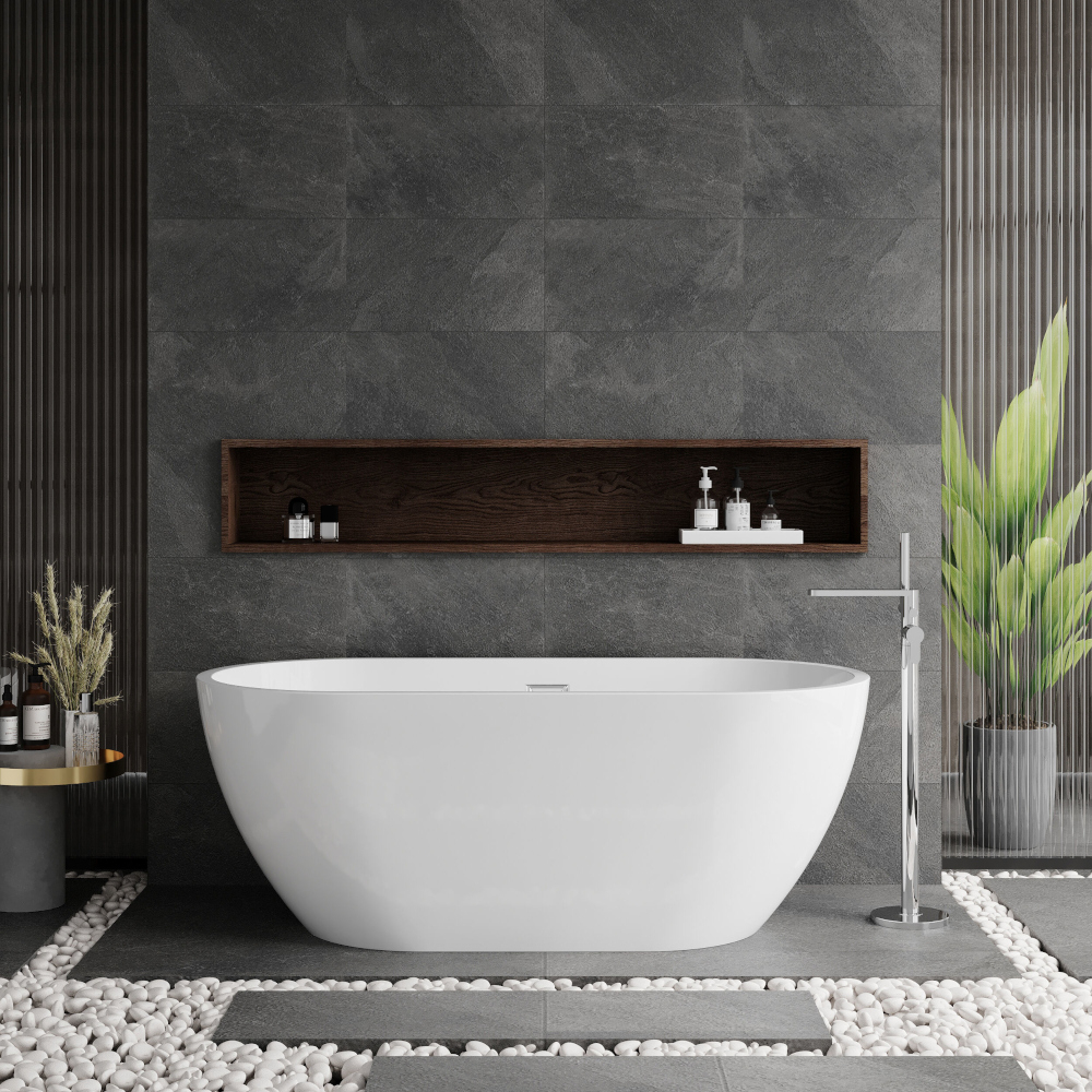 Nuie Pendulum 1600mm Double Ended Freestanding Bath