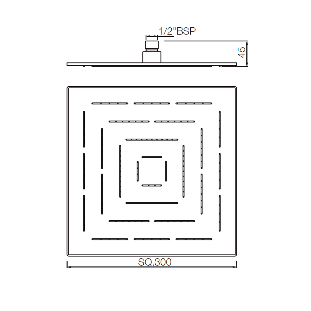 Jaquar Maze 300MM Chrome Square Over Head Shower, OHS-CHR-1639