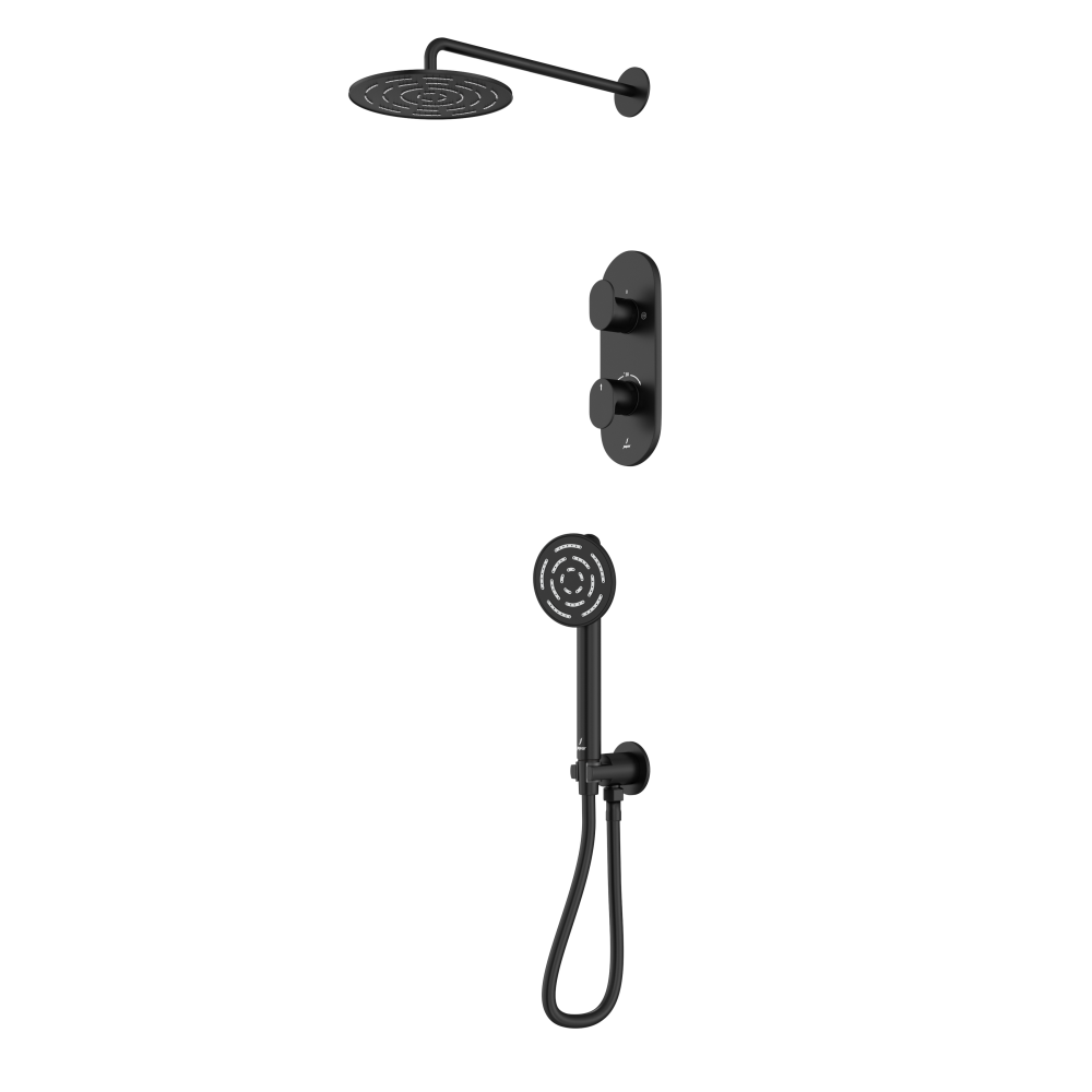 Jaquar Opal Prime Shower Kit 2 Outlet Fixed Head & Hand Set in Matt Black