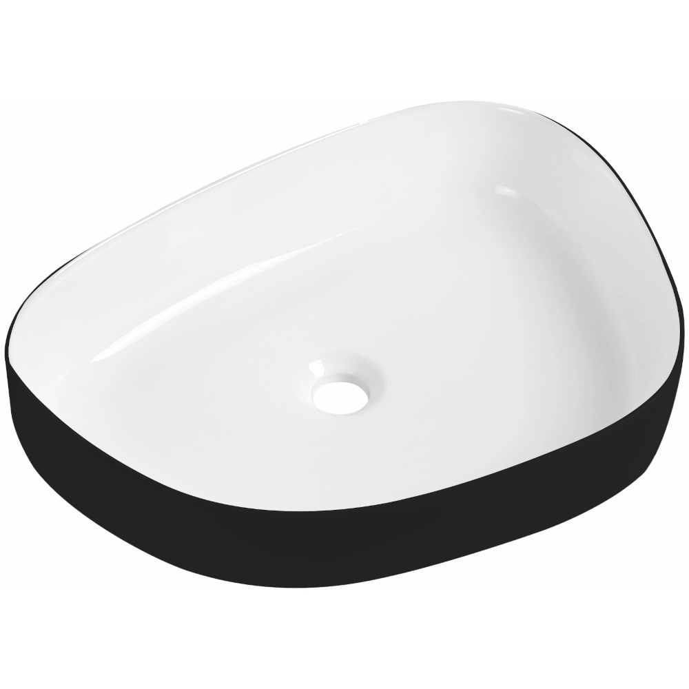 Orca Pebble Black and White Ceramic Counter Top Basin