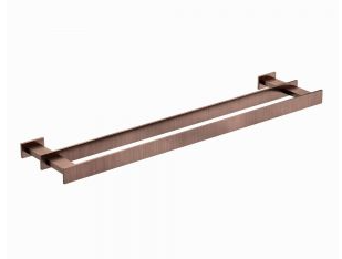 Artize Quadra 600mm Long Antique Copper Twin Towel Rail   