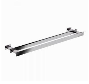 Artize Quadra 600mm Long Black Chrome Twin Towel Rail    