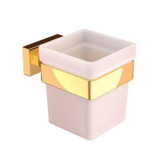 Artize Quadra Bright Gold Tumbler And Holder