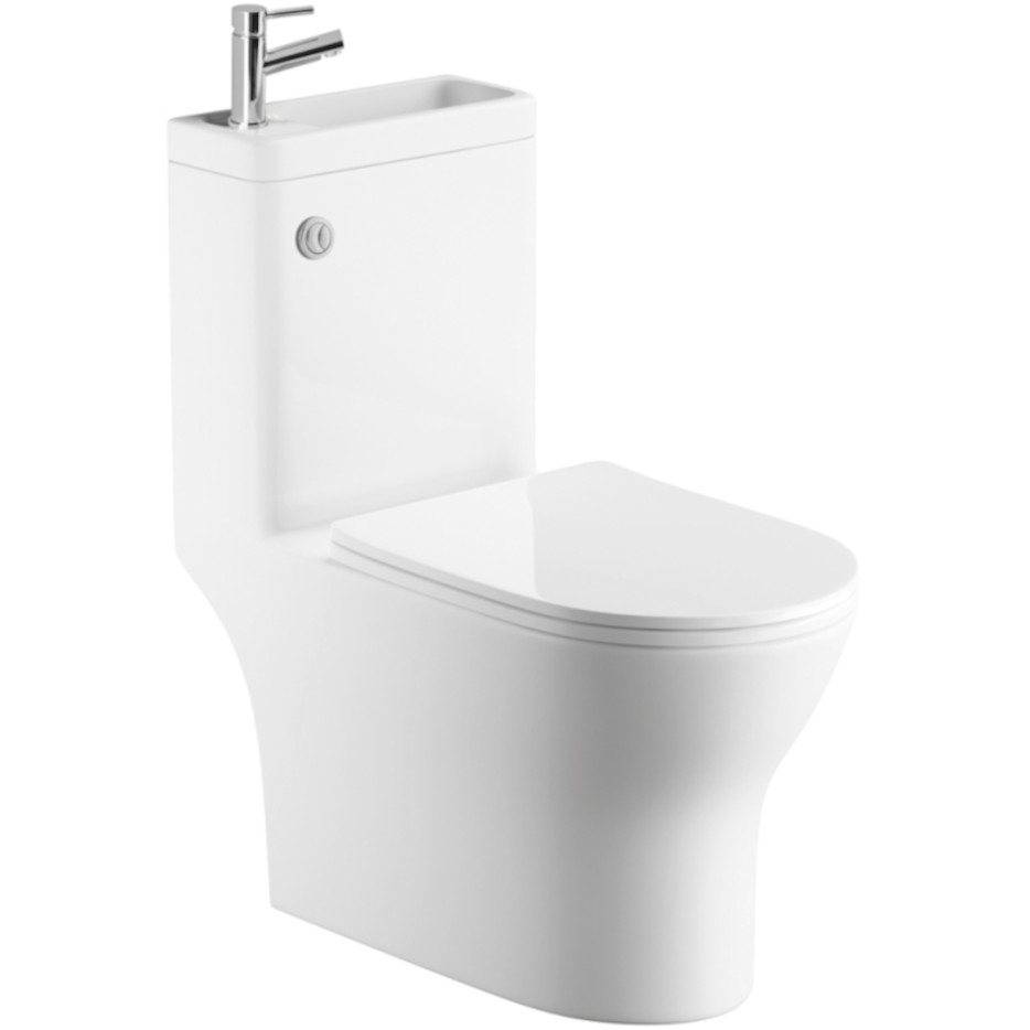 Arley 2 in 1 Round Toilet and Basin with Chrome Tap