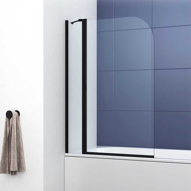 Synergy Ralus 6 Radius Black Bath Shower Screen and Panel 