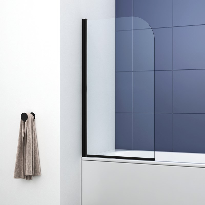 Synergy Ralus 6 Radius Black Bath Shower Screen