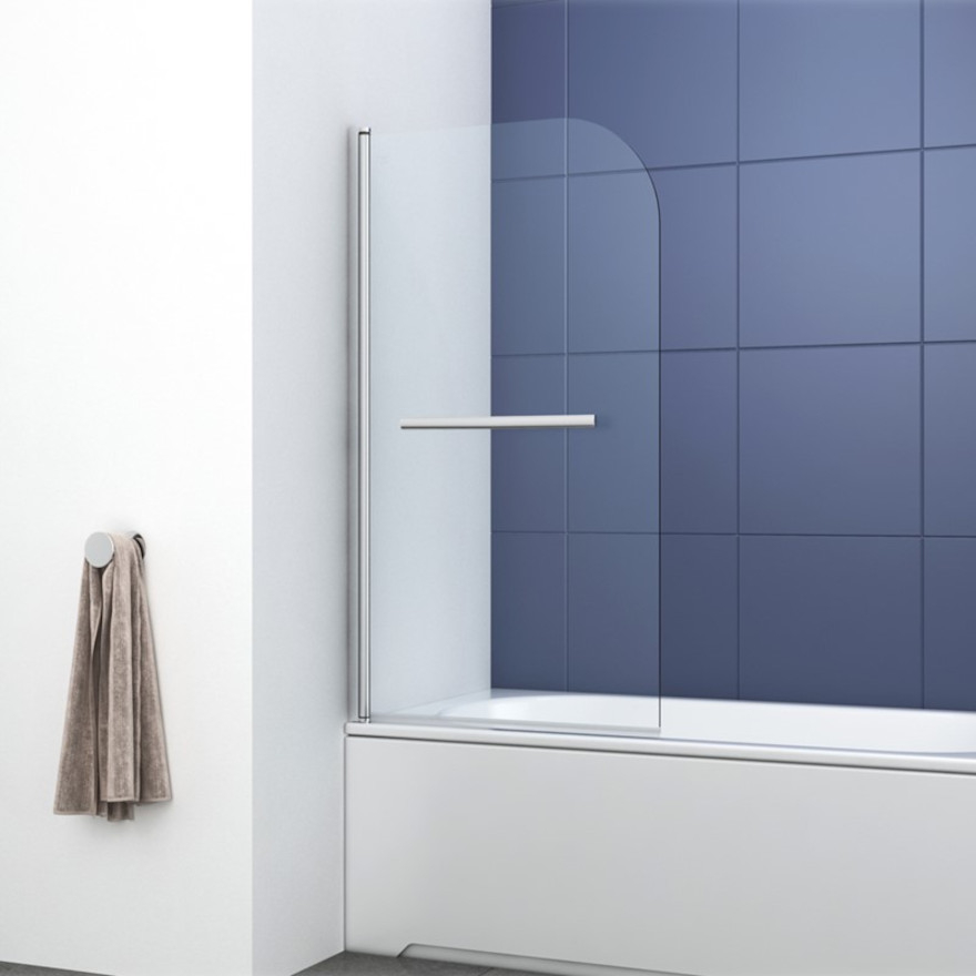 Synergy Ralus 6 Radius Bath Shower Screen with Towel Rail