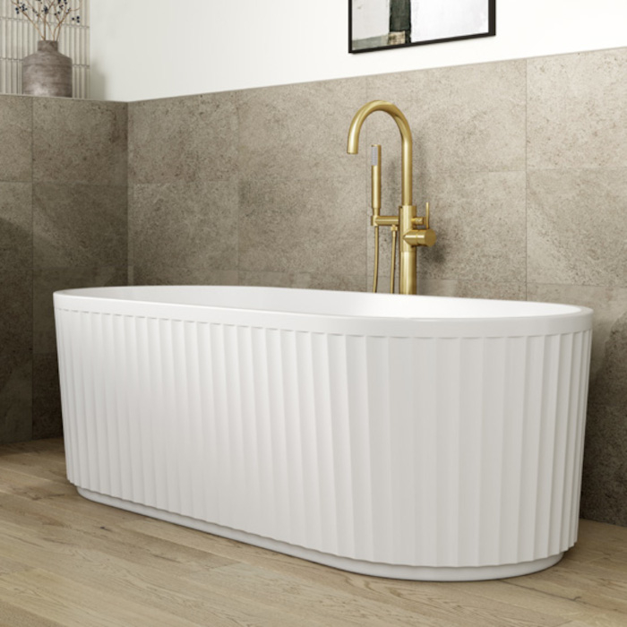 Rouen 1700 x 750 Fluted Freestanding Bath