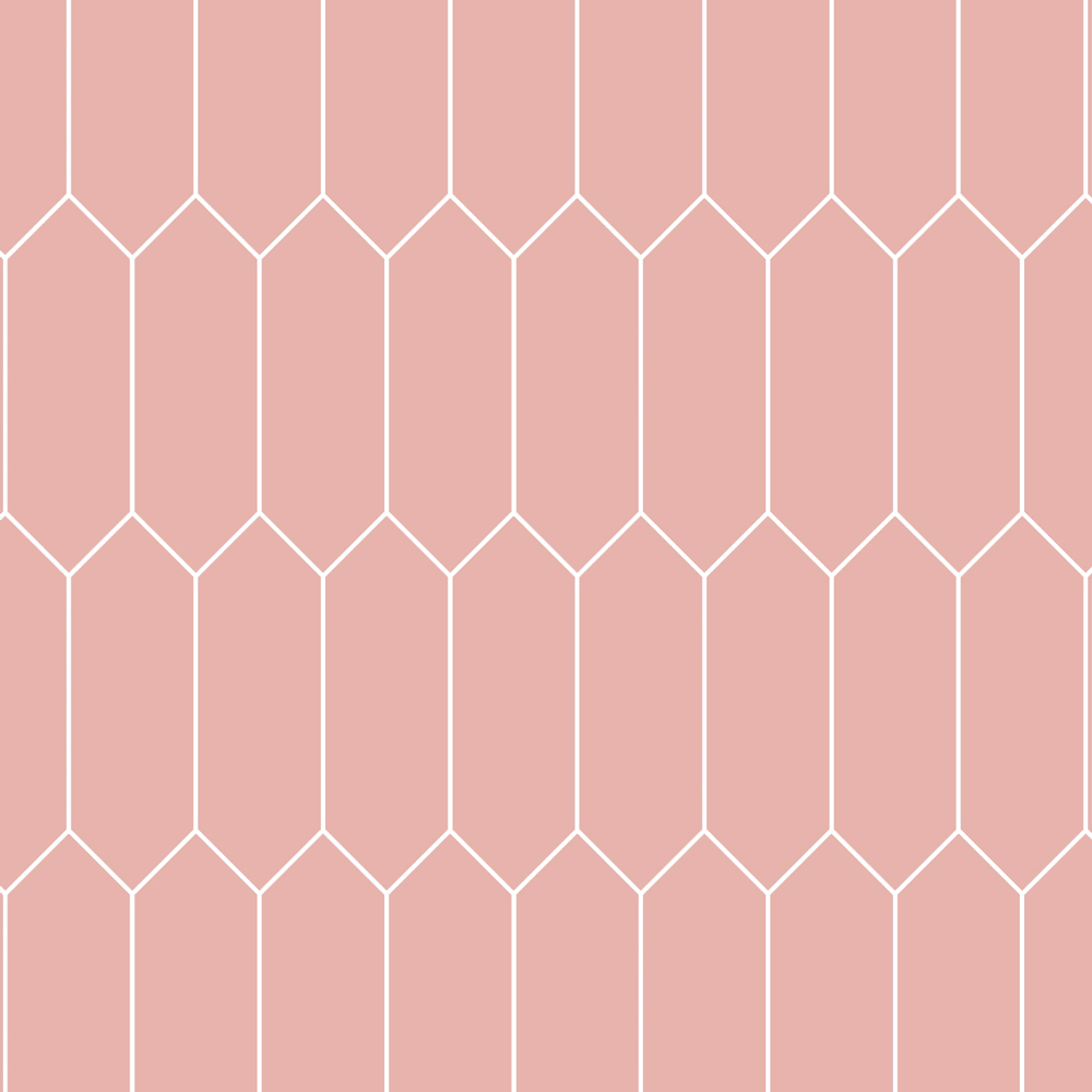 SplashBax Shower Panel Elongated Hexagon Blossom Pink