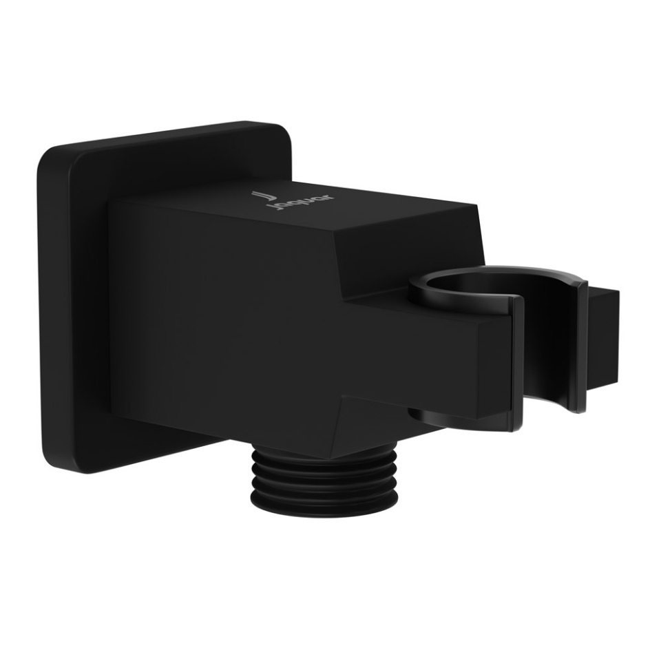 Jaquar Square Wall Outlet With Handset Holder In Black Matt