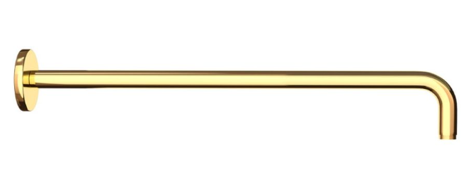 Jaquar Bright Gold PVD 20MM Dia & 450MM Long Round Shape Wall Mounted Shower Arm With Flange  