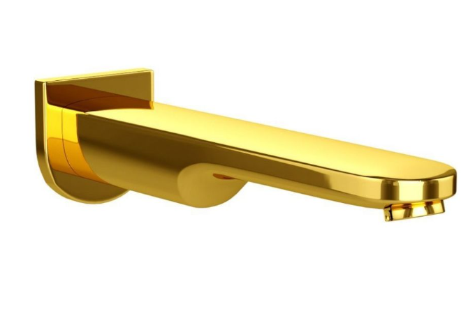 Jaquar Opal Prime Bright Gold Matt Bath Spout With Wall Flange 