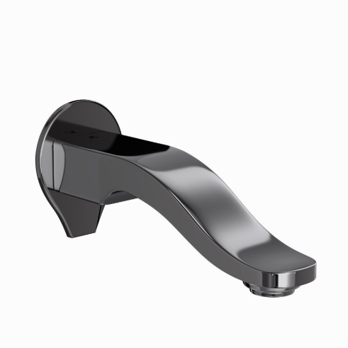 Artize Tiaara Bath Spout With Wall Flange In Black Chorme