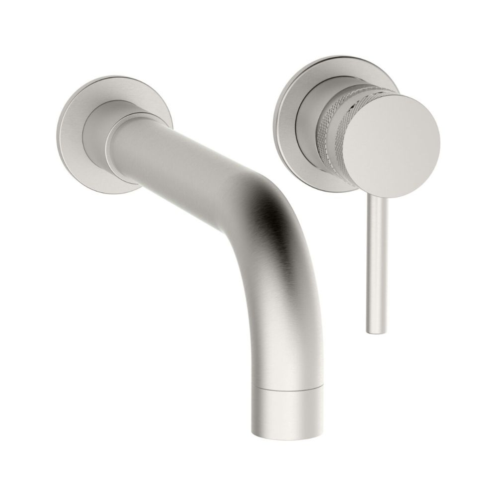 Lancia Core Brushed Nickel Wall Mounted Basin and Bath Tap
