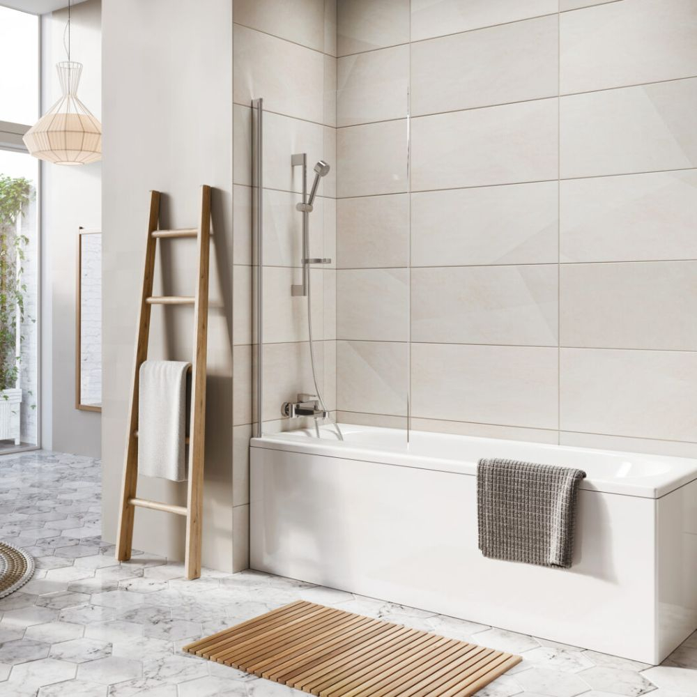 Scudo Thalia Chrome Bath Shower Screen