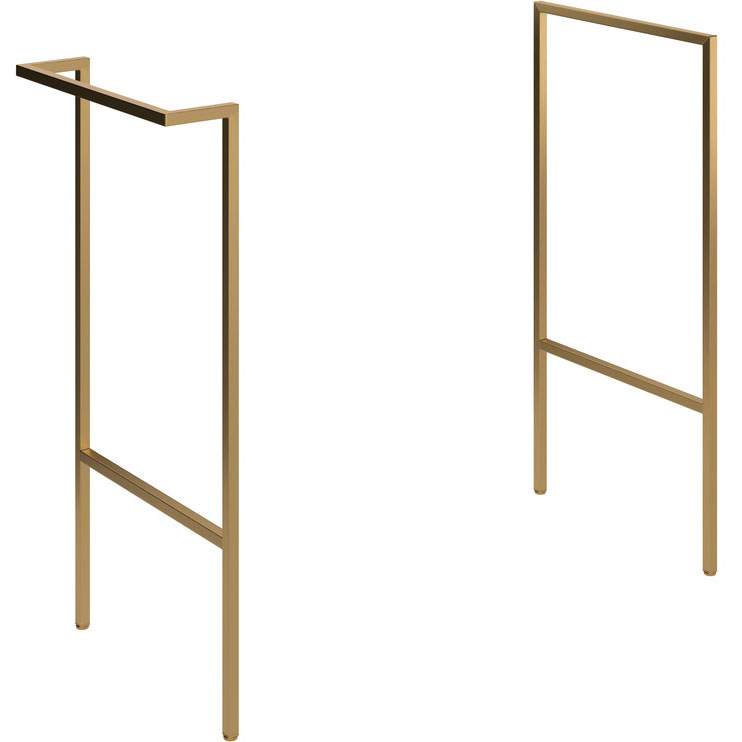 Shetland Brushed Brass Optional Frame with Integrated Towel Rail 