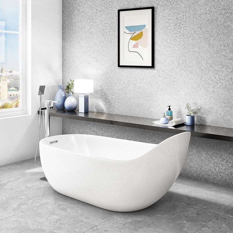 Synergy Arruba 1660 x 725 Matt White Freestanding Slipper Bath