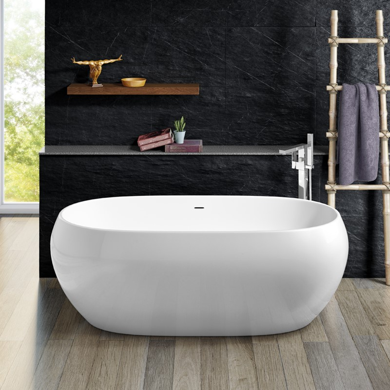 Synergy Pebble 1660mm Double Ended Freestanding Bath