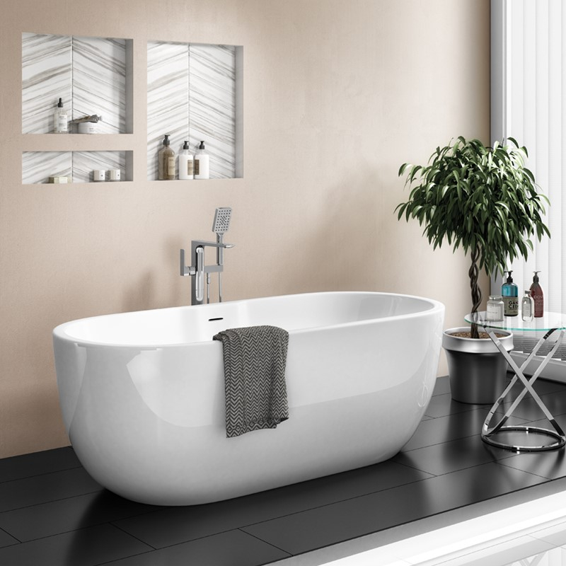 Synergy San Marlo 1655mm Double Ended Freestanding Bath