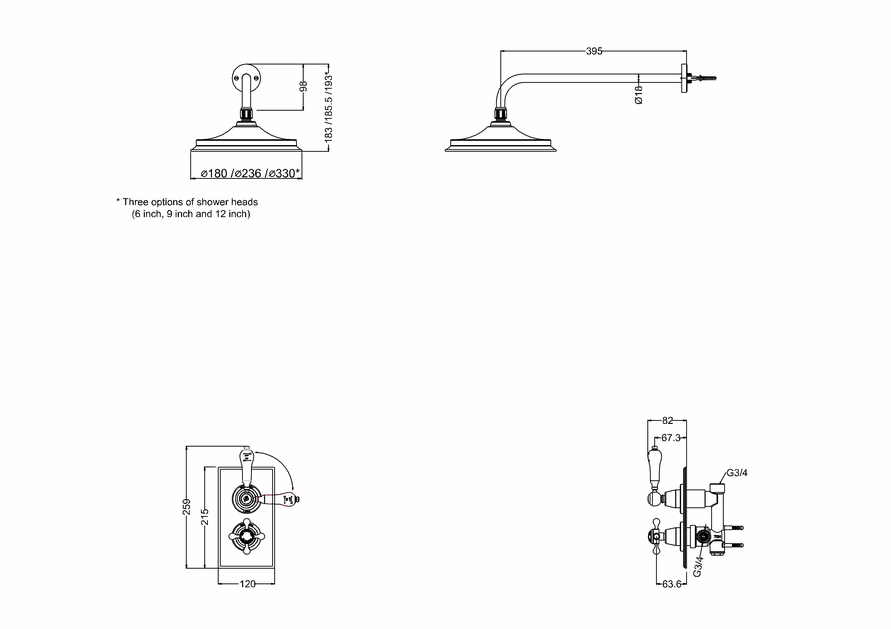 Burlington Trent Concealed Straight Shower TF1S Big Savings Click Here ...