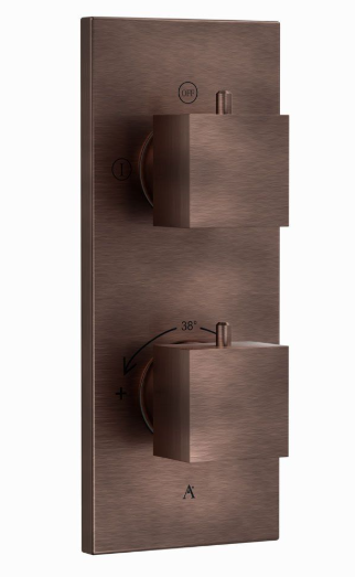 Artize Concealed Thermostatic Shower Valve With 2 way Diverter In Antique Copper