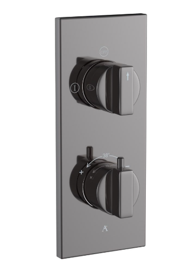 Artize Concealed Thermostatic Shower Valve With 2 way Diverter In Black Chrome