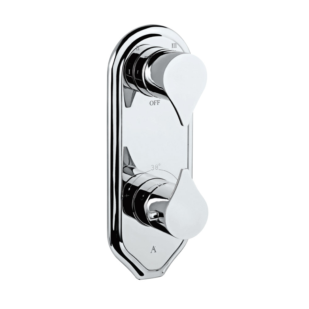 Artize Tiaara Thermostatic Shower Valve With 4-Way Diverter Complete Set With Concealed Part In Chrome 