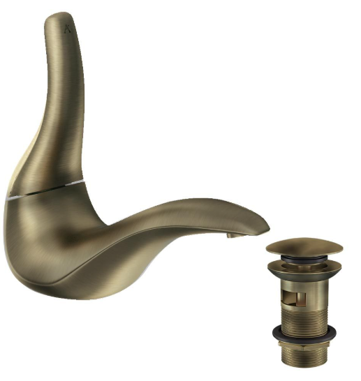 Artize Tailwater Single Lever Basin Tap With Click Clack Waste In Antique Bronze