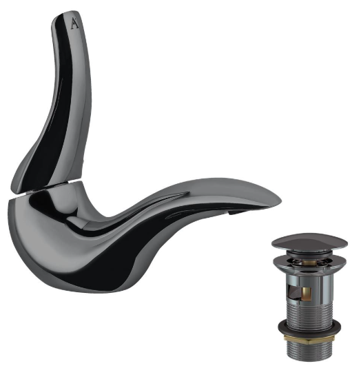 Artize Tailwater Single Lever Basin Tap With Click Clack Waste In Black Chrome