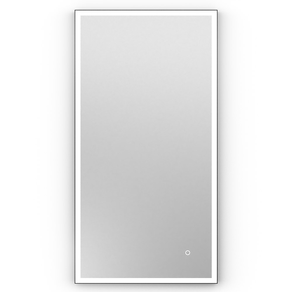 Origins Living Tate 40 Black Rectangular Illuminated Bathroom Mirror