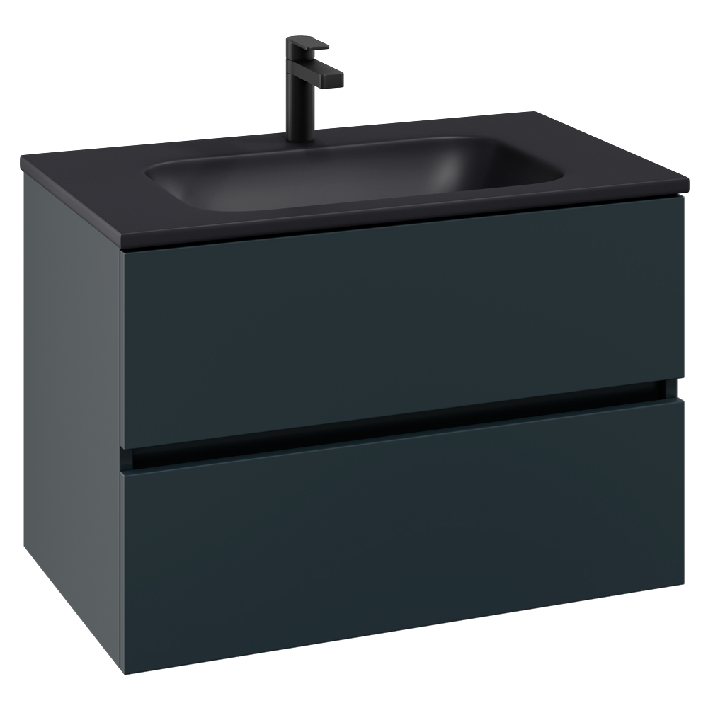 Villeroy & Boch Arto 800 Bathroom Vanity Unit With Black Basin - Satin Grey