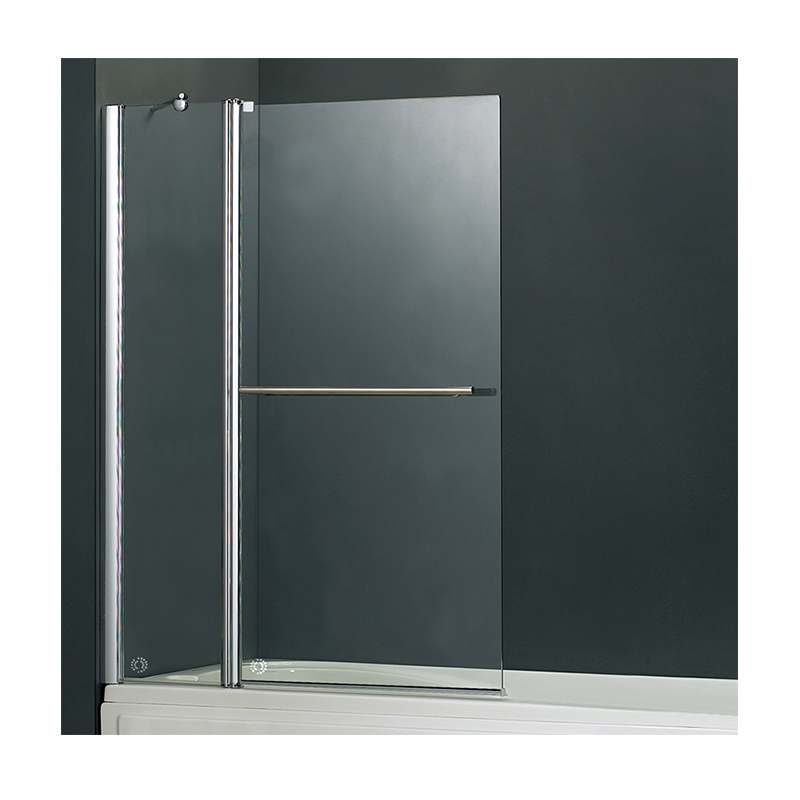 Abacus E Series Two Part Bath Screen - Chrome Towel Bar