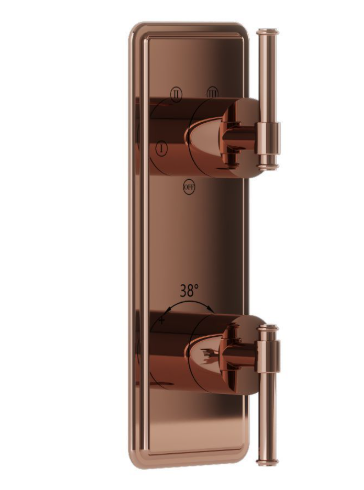 Artize VIC Thermostatic Shower Mixer With 4 way Diverter with Concealed Part In Blush Gold