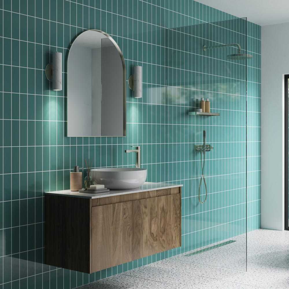 Vertical Tile Teal- Showerwall Acrylic Custom Collection Panelling, SCA44