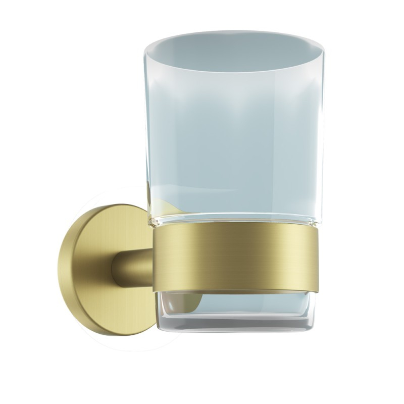 Jaquar Continental Matt Brass Tumbler And Holder