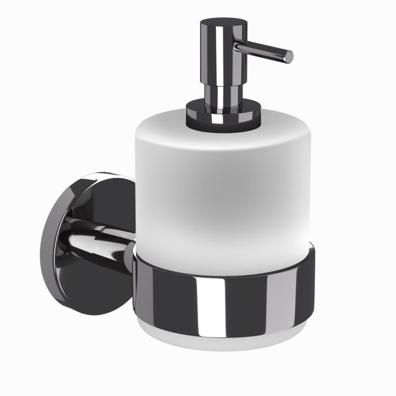 Jaquar Continental Black Chrome Holder With Soap Dispenser 