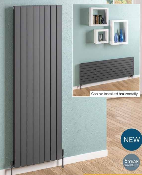 Eastbrook Addington 1800 x 366 Matt Anthracite Type20 Radiator